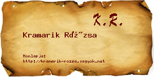 Kramarik Rózsa névjegykártya
